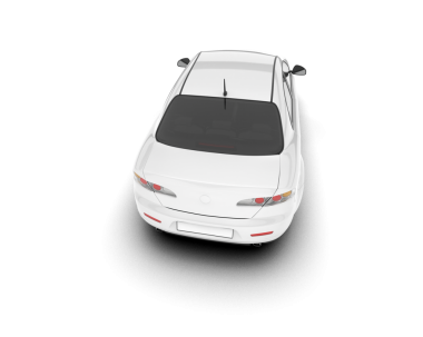 Beyaz arka planda izole edilmiş beyaz modern lüks araba