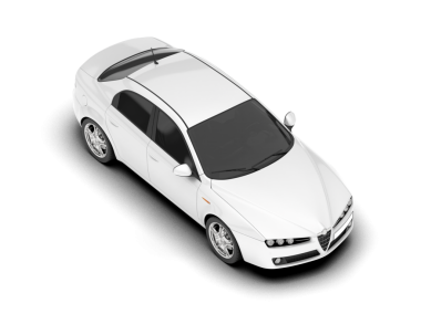 beyaz arka planda modern araba 3 boyutlu