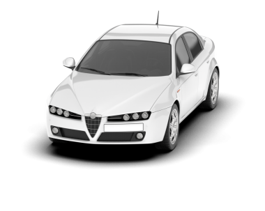 Gerçekçi bir araba. Beyaz arkaplanda izole edilmiş vektör illüstrasyonu