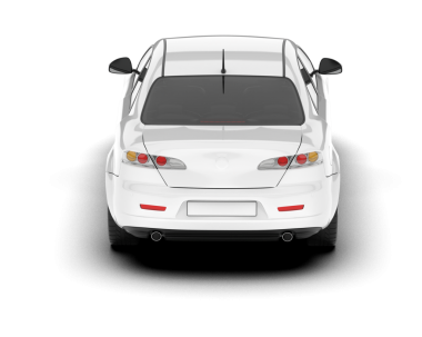 araba beyaz arkaplanda izole edildi