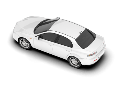 Modern araba beyaz arka planda izole edilmiş. 3d illüstrasyon