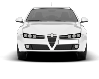 araba beyaz arkaplanda izole edildi