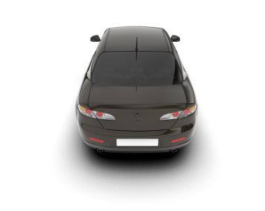 Gri arkaplanda modern kompakt araba izole edildi.