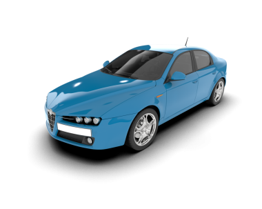 modern mavi araba beyaz arkaplanda izole edildi