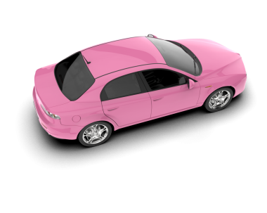 beyaz arkaplanda araba pembesi çizimi