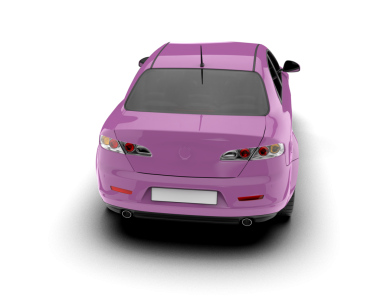 3 boyutlu pembe bir araba.