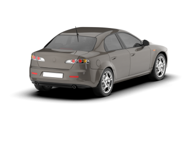 Beyaz arka planda bir araba. Vektör çizimi. 10 saniye..