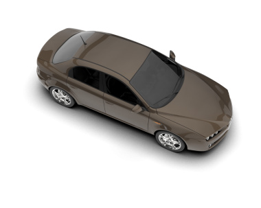 Beyaz arka planda izole edilmiş lüks bir araba. 3d illüstrasyon.