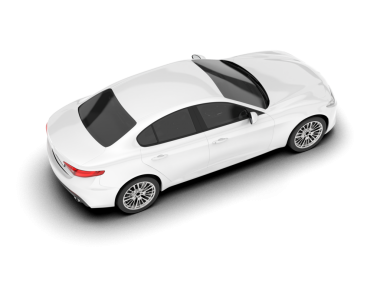 Beyaz arka planda modern bir araba. 3d oluşturma