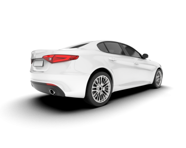 Gerçekçi bir araba. Vektör. Resim beyaz arkaplanda izole edildi.