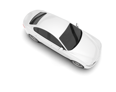 Beyaz arka planda bir araba. 3d illüstrasyon.