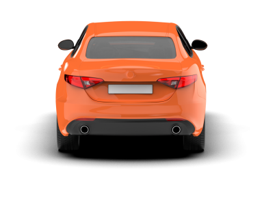 turuncu modern araba beyaz arka planda.