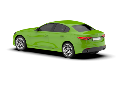 Beyaz arka planda modern bir araba. 3d oluşturma