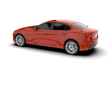 gerçekçi 3 boyutlu kırmızı araba çizimi