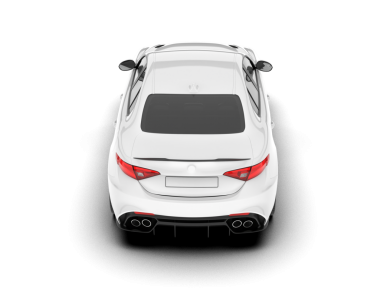 Araba beyaz arka planda izole edilmiş. Üst görünüm, düz görünüm, vektör.