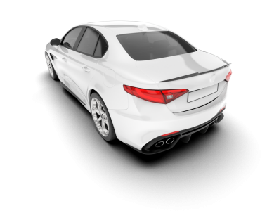 Beyaz arka planda modern lüks beyaz araba.