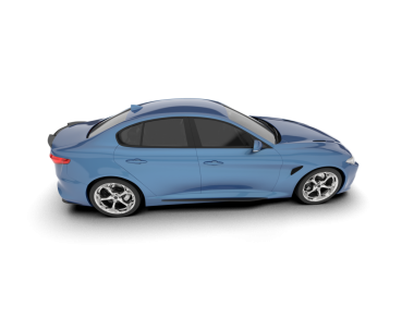 Mavi araba vektörü. Gerçekçi bir tasvir. yan görünüm