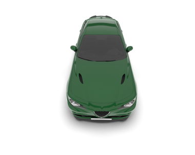 yeşil araba siyah arkaplanda izole edilmiş.