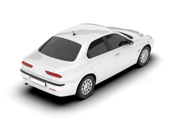 araba beyaz arkaplanda izole edildi