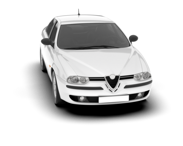 Beyaz arka plan üzerinde beyaz araba