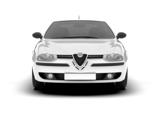 beyaz arka planda modern kompakt araba