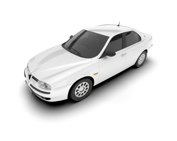 Beyaz arka planda izole edilmiş beyaz araba. Vektör illüstrasyonu