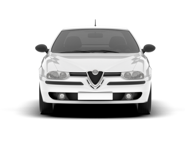 Modern araba manzarası. Beyaz arka planda izole edilmiş. Modern bir arabanın ön görüntüsü. 3d illüstrasyon