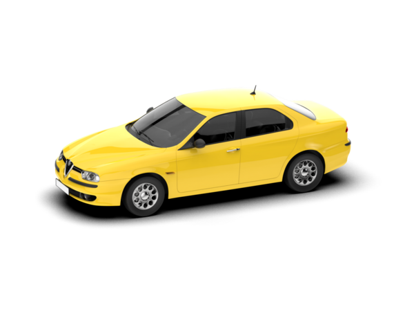 Araba beyaz arka planda izole edilmiş. Ön manzara. 3d illüstrasyon