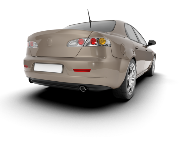 Beyaz arkaplanda yüksek hızda araba