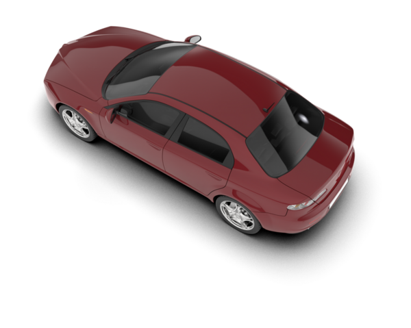 Kırmızı jenerik bir arabanın 3 boyutlu çizimi