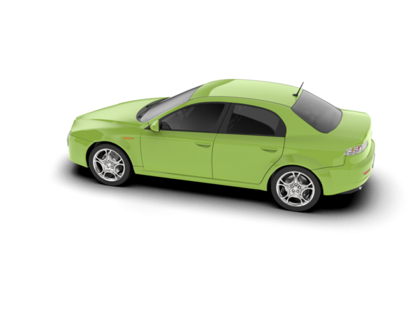 gerçekçi yeşil arabanın 3 boyutlu görüntüsü