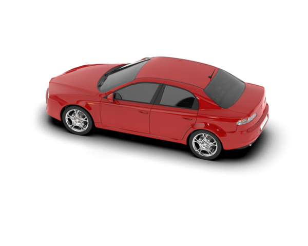 Beyaz arka planı olan kırmızı bir araba. 3 boyutlu illüstrasyon. yüksek kalite