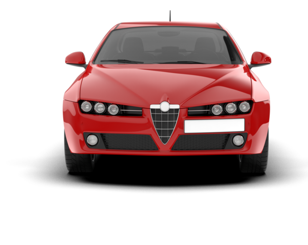 arkaplanda izole edilmiş araba, yüksek açı görünümü.