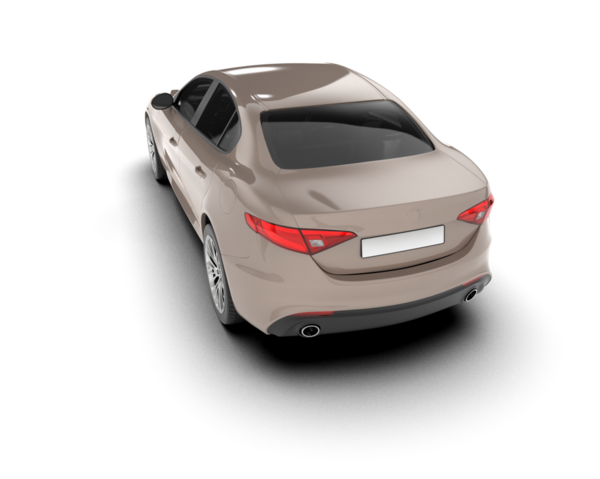 Stüdyoda hafif arka planda modern bir arabanın 3 boyutlu görüntüsü.