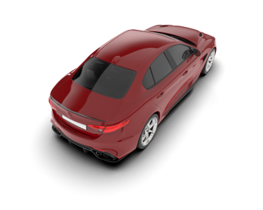 Modern araba arka planda izole edilmiş. 3D görüntüleme - illüstrasyon