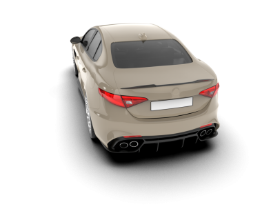 Modern araba arka planda izole edilmiş. 3D görüntüleme - illüstrasyon