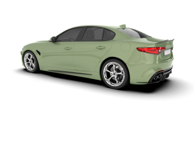 Yeşil arka manzaralı modern bir araba. vektör illüstrasyonu