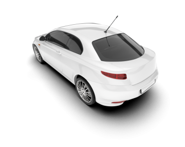 modern araba beyaz arka planda izole edildi. 3 boyutlu çizim - illüstrasyon