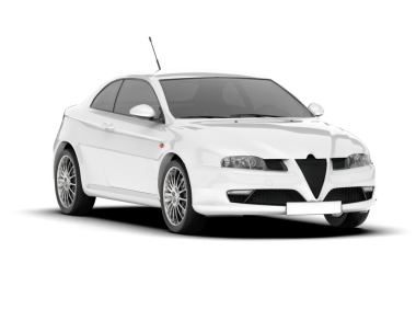 beyaz arkaplanda izole edilmiş bir araba.