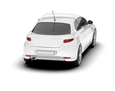 Gri arka planda beyaz modern araba