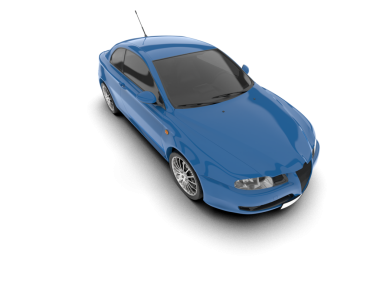 Modern araba beyaz arka planda izole edilmiş. 3d illüstrasyon