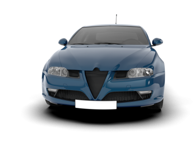 Lüks modern araba ön tarafı beyaz üzerine izole edilmiş