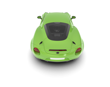 Modern yeşil araba beyazda izole edilmiş. 3 boyutlu model