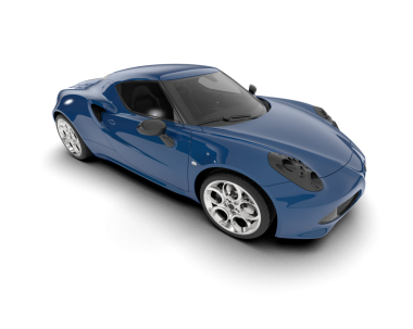 Mavi spor araba. 3d oluşturma