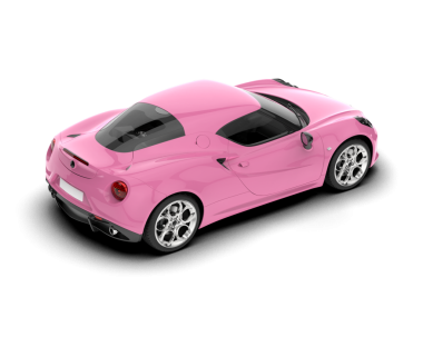 Pembe bir spor arabanın 3 boyutlu çizimi