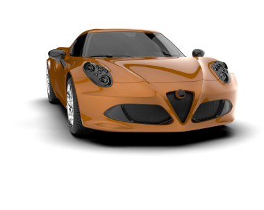 Süper turuncu süper modern araba beyaz arka planda izole