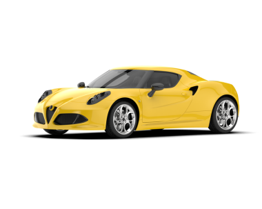 Sarı spor araba - ön manzara, 3 boyutlu illüstrasyon