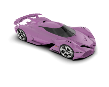 Beyaz arka planda pembe spor araba