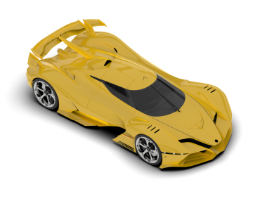 Stüdyo ortamında daha az genel bir konsept arabanın 3 boyutlu çizimi