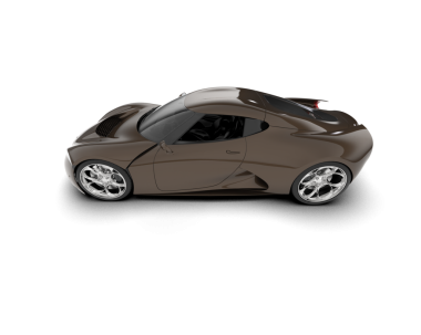 Modern bir spor arabanın 3 boyutlu görüntüsü.